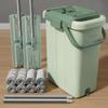 JOYMOOP Mop and Bucket with Wringer Set for Floor Cleaning and Wall Cleaner, Flat Mop and Bucket System Set with 2 Mops and 8 Large Microfiber Pads - Green view 1