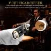 CIGARWONG Cigar Cutter Stainless Steel V-Cut Cigar Cutter Double Cut Blade Sharp Portable view 3