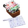 Asenappy Random Prints Adjustable Snaps Reusable Menstrual Pads - 9 pcs Three Size Cloth Sanitary Pads with 1 Bag view 3