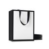 YACEYACE White and Black Gift Bags Bulk, 10Pcs 8"x4.25"x10.5" Medium Paper Gift Bags with Ribbon Handles for Wedding, Retail, Boutique view 1