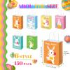 150 Pieces Easter Day Paper Gift Bags with Handle Rabbit Goody Candy Bags Easter Day Party Favor Supplies Treat Bags for Easter Day Party Favors Gift Wrapping Supplies view 3