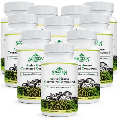 Active Hexose Correlated Compound 1500 mg Supplement, Natural 8 Mushroom Extract Supplement, Immune System, Liver Function, Natural Killer and T Cells Activity, 900 Veggie Capsules