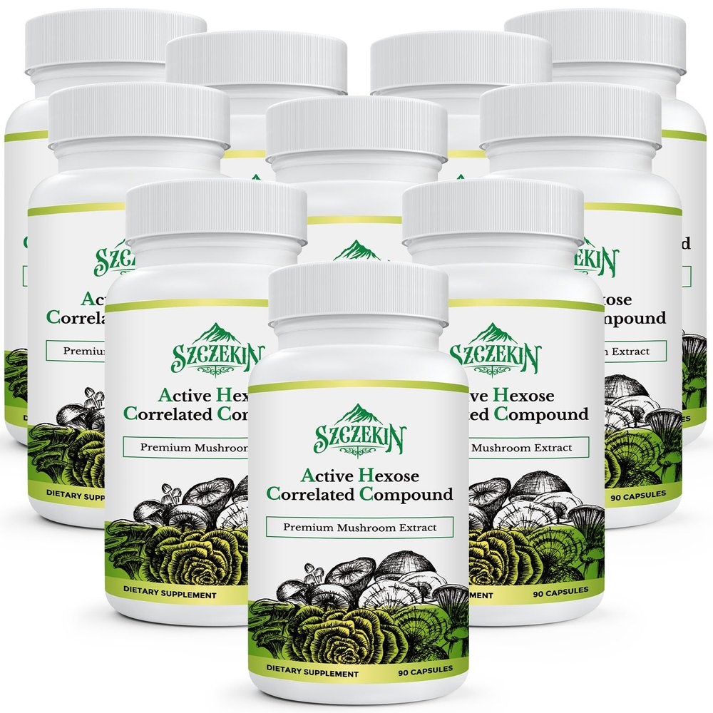 Active Hexose Correlated Compound 1500 mg Supplement, Natural 8 Mushroom Extract Supplement, Immune System, Liver Function, Natural Killer and T Cells Activity, 900 Veggie Capsules