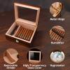CIGARWONG Cigar Humidors Spanish Cedar Holds 25-35 Cigars Desktop Box with Hygrometer and Humidifier view 3
