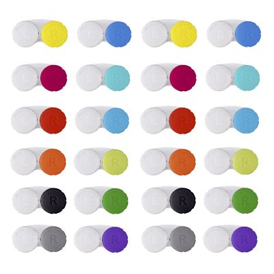 Lasiyanor 24PCS Colorful Contact Lens Case, Immersion Kit, Leak-Proof Packaging, Suitable for Outdoor Mini Case Screw Top