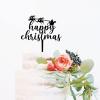 Happy Christmas Cake Topper, Christmas Cake Topper, Xmas Holiday Cupcake Toppers Christmas Party Decorations, Acrylic Black view 2