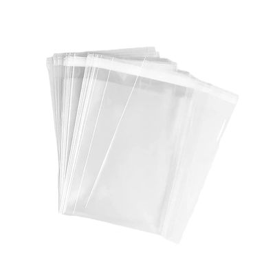 UUYYEO 100 Pcs Clear Plastic Cello Bags Sealable Cellophane Bags Transparent Resealable Bags Self Sealing Cookie Bags Clothes Packaging Bags 6 x 9in