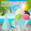 Zubebe 200 Pack Snow Cone Cups 4.5 Oz Cone Paper Cups Bulk Small Water Dispenser Cups Wax Coated Leakproof Cups for Office Water Coolers Shaved Ice, Slush Ice Cream (Blue) view 3