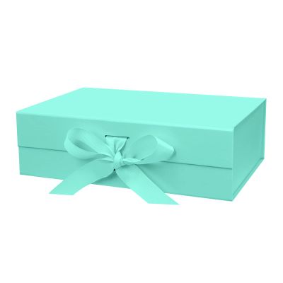 DaiUni 10.5"X7.5"X3.1" Green Magnetic Gift Box with Lid and Ribbon for Presents