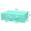 DaiUni 10.5"X7.5"X3.1" Green Magnetic Gift Box with Lid and Ribbon for Presents view 2