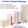 24 Pack Elastic Bandage Wrap (6x2, 6x3, 6x4, 6x6) Compression Bandage Wrap with Hook and Loop Closure on Both Ends Self Adhesive Bandage Wrap for Sports, Medical, and Injury Recovery view 2