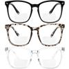 Yogo Vision Bifocal Reading Glasses for Women Men Rectangle Multifocal Readers Fashion Nerd Eyeglasses 3 Pack: Black, Clear, Grey Havana 3 view 1