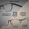 Yogo Vision Bifocal Reading Glasses for Women Men Rectangle Multifocal Readers Fashion Nerd Eyeglasses 3 Pack: Black, Clear, Grey Havana 3 view 4