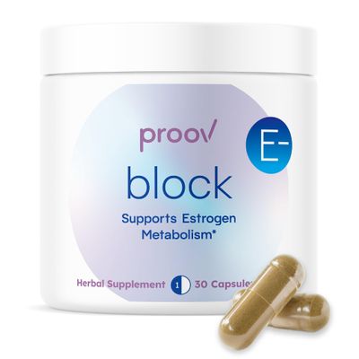 Proov - Block Supplement for Women - Supports Estrogen Metabolism - Fertility & Menopausal Support for Women - Hormonal Balance - DIM, Grape Seed Extract, Black Pepper Fruit Extract - 30 Capsules