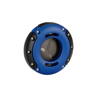 Xikar XO Double Guillotine Cigar Cutter, Dual Stainless Steel Blades, 64 RG, Black and Blue with Black Blades