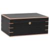 Humidor Supreme Messenia Desktop Cigar Humidor, Grey Oak with Maple Accents, Glass Hygrometer, Spanish Cedar Tray, Adjustable Dividers, Lock and Key Holds 45-80 Cigars view 1