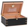 Humidor Supreme Messenia Desktop Cigar Humidor, Grey Oak with Maple Accents, Glass Hygrometer, Spanish Cedar Tray, Adjustable Dividers, Lock and Key Holds 45-80 Cigars view 2