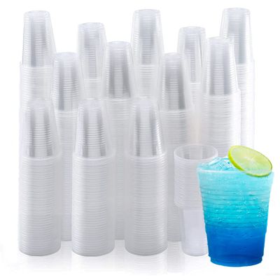 Pruvade 1000 Pack 9 oz Disposable Plastic Cups, Non-Slip and Sturdy Plastic Cups for Birthday Party, BBQ, Picnics, Events & Home Use, BPA-Free Bathroom Cups (9 Ounce)