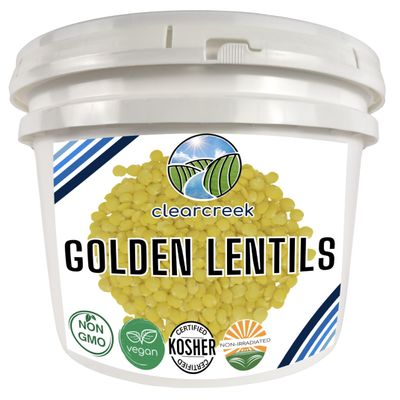 Certified Glyphosate Residue Free Yellow Lentils Grown Montana | 25 LBS Emergency Food | Non-GMO | Non-Irradiated (Will Sprout) | Kosher