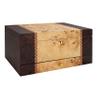 Humidor Supreme Florina Desktop Cigar Humidor with Accessory Drawer, Gorgeous Walnut Burl and Mapa Burl Glass Hygrometer, Spanish Cedar Tray, Adjustable Dividers, Lock and Key Holds 45-80 Cigars view 1