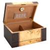 Humidor Supreme Florina Desktop Cigar Humidor with Accessory Drawer, Gorgeous Walnut Burl and Mapa Burl Glass Hygrometer, Spanish Cedar Tray, Adjustable Dividers, Lock and Key Holds 45-80 Cigars view 2