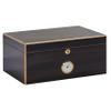 Humidor Supreme Basel Desktop Cigar Humidor, Maple Wood with Ebony Inlays, Glass Hygrometer, Spanish Cedar Tray, Adjustable Dividers, Lock and Key Holds 40-75 Cigars view 1