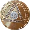 16 Year AA Medallion Large 1.5 Inch 22K Gold Plated Bi-Plate Sobriety Chip view 1