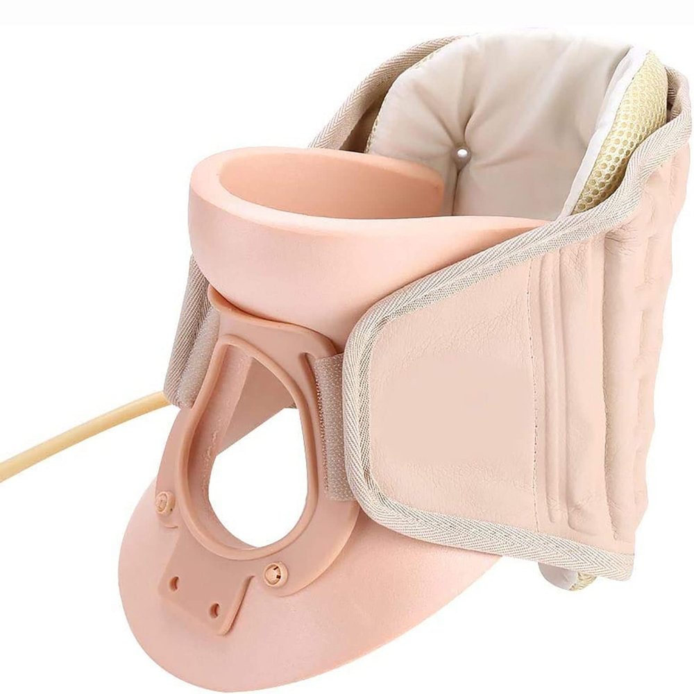 BLOHDI Neck Support, Household Cervical Collar Neck Brace Air Traction Therapy Device Relax Pain Relief Tool Health Care Product (Size : M)