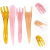 Healifty 4pcs Portable Relieve Body Natural Tool Stick Face Board Claw Scalp Gua Scraping Point Relaxing Skin Guasha -Claw Y-Shape Y Beauty Shaped Massager Spa Scrapers Pink view 3