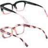 REAVEE 2 Pack Oprah Style Oversized Reading Glasses for Women Men Blue Light Blocking, Ladies Stylish RetroSquare Large Computer Readers (Black Pink/Pink Leopard 1.25x) view 3