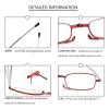 2 Pack Folding Reading Glasses for Men Women with Keychain Compact Bags Blue Light Blocking Portable Pocket Computer Readers,Blue and Red 2.25 view 3