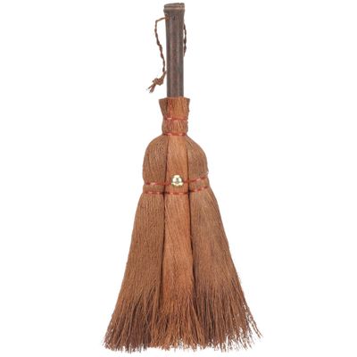 Cabilock Desktop Palm Broom 11.4 Inch Small Handheld Dust Brush with Natural Fiber Bristles for Kitchen Office Table Cleaning