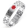 Theluckytag Upgraded Medical Bracelets Men Women with QR Code Medical Alert ID Bracelets - Titanium Steel Wristband Fits Wrists Up 8''-10'' - More Space Custom Emergency ID Info view 1
