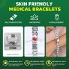 Theluckytag Upgraded Medical Bracelets Men Women with QR Code Medical Alert ID Bracelets - Titanium Steel Wristband Fits Wrists Up 8''-10'' - More Space Custom Emergency ID Info view 2