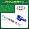 Theluckytag Upgraded Medical Bracelets Men Women with QR Code Medical Alert ID Bracelets - Titanium Steel Wristband Fits Wrists Up 8''-10'' - More Space Custom Emergency ID Info view 3