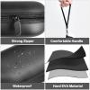 GWCASE Portable 2 in 1 Contact Lens Case and Glasses Case, Traveling Contact Cases Bag Box Holder with Soak Storage Kit Included Built-in Mirror, Tweezer, Lens Solution Bottle and Hand Strap-Black view 3