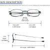 2 Pack Folding Reading Glasses for Men Women with Keychain Compact Bags Blue Light Blocking Portable Pocket Computer Readers,Blue and Red 2.75 view 4