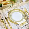 Vplus 600 Pack Paper Napkins Guest Towels Disposable Premium Quality 3-ply Dinner Napkins Disposable Soft, Absorbent, for Kitchen, Wedding, Parties, Dinners or Events(Gold) view 2