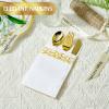 Vplus 600 Pack Paper Napkins Guest Towels Disposable Premium Quality 3-ply Dinner Napkins Disposable Soft, Absorbent, for Kitchen, Wedding, Parties, Dinners or Events(Gold) view 4