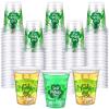 Aoriher 100 Pcs 12 oz St Patrick's Day Shamrock Cups Disposable Plastic Happy St Patrick's Day Green Clear Cups Lucky Day Printed Bar Decorations for Irish Party Supplies view 1