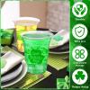 Aoriher 100 Pcs 12 oz St Patrick's Day Shamrock Cups Disposable Plastic Happy St Patrick's Day Green Clear Cups Lucky Day Printed Bar Decorations for Irish Party Supplies view 3