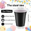 Sabary 100 Pack 12oz Valentine Plastic Cups St. Patricks Day Heavy Duty Drinking Disposable Cups with Lines for Beverage Holiday Camping Barbecues Birthday Party Outdoor Picnic(Black and White) view 2