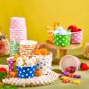 Zopeal 240 5 oz Ice Cream Cups Disposable Dessert Cups Polka Dot Ice Cream Bowls Paper Snack Cups for Birthday Easter Wedding Carnival Party Supplies for Sundae, Soup, Yogurt, Ice Cream view 2