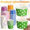 Zopeal 240 5 oz Ice Cream Cups Disposable Dessert Cups Polka Dot Ice Cream Bowls Paper Snack Cups for Birthday Easter Wedding Carnival Party Supplies for Sundae, Soup, Yogurt, Ice Cream view 3
