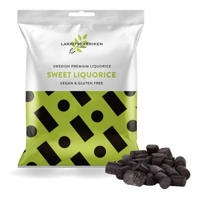 Lakritsfabriken Ramlosa Swedish Premium Black Liquorice - Sweet & Soft Black Licorice Candy w/ 6% Licorice Root - Vegan & Gluten Free Licorice w/Unique Sweet Taste - Imported Black Licorice - 3.53 oz