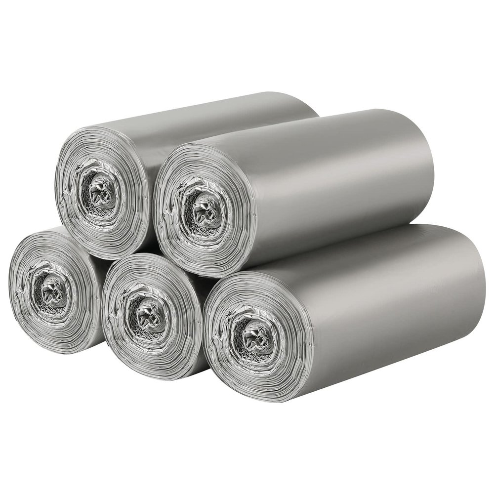 5 Rolls Small Trash Bags - 200 Counts Durable 4 Gallon Small Garbage Bags for home office kitchen Bathroom Bedroom Trash Can linersSilver