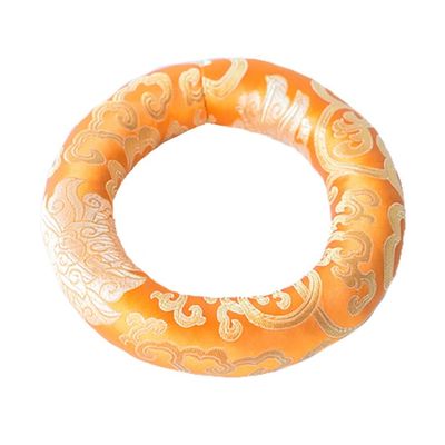 GREALY Singing Bowl Cushion Silk Brocade Ring Cushion PillowUsed for Crystal/Tibetan Singing Bowls Singing Bowls Cushion,O-RingBuddhist Sound Bowl Pad (Color : Orange-D, Size : 8-14'' 7 Pieces)