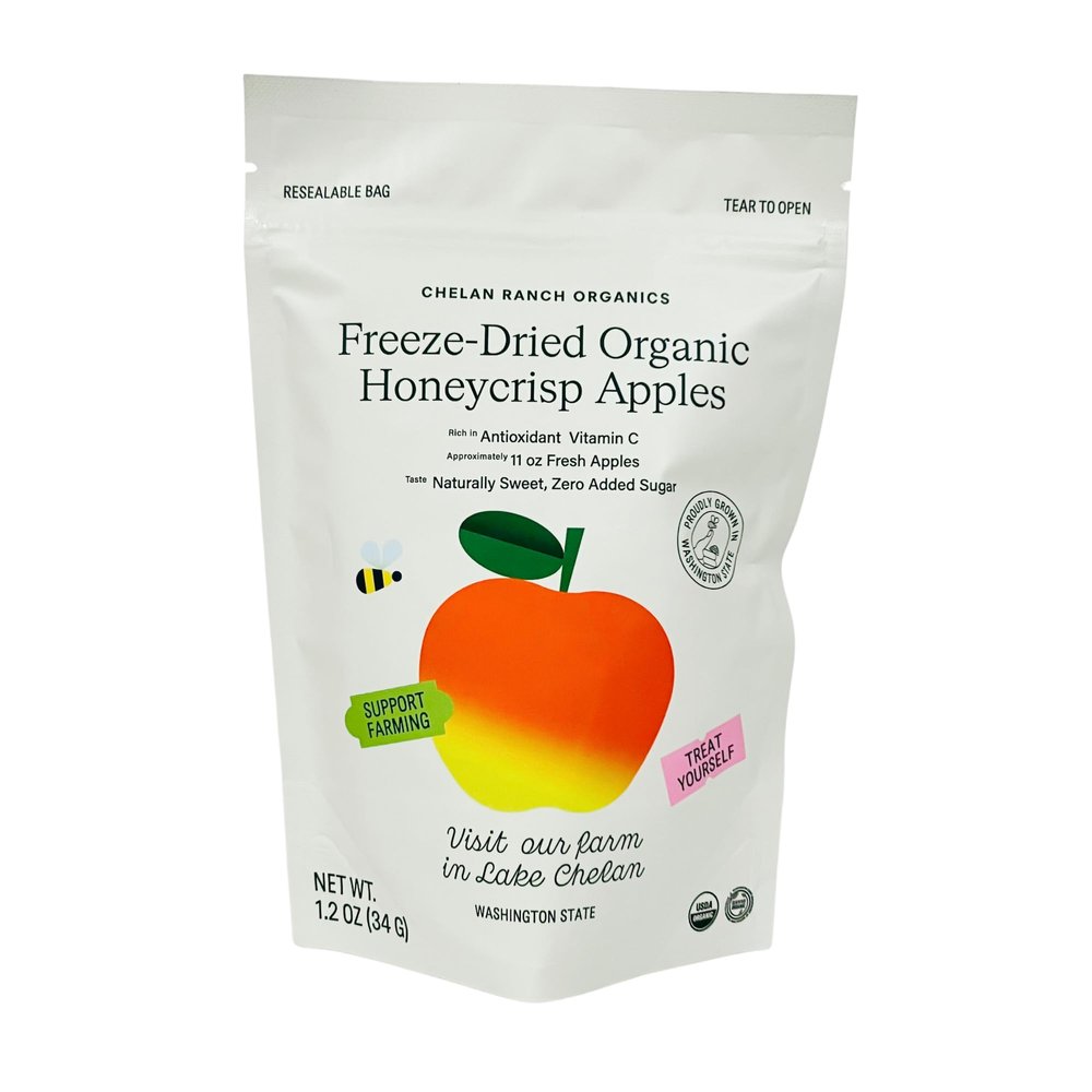 Chelan Ranch Organics Freeze-Dried Organic Honeycrisp Apples, Non-GMO & Vegan, 1.2 Ounce Bag (12-Pack)