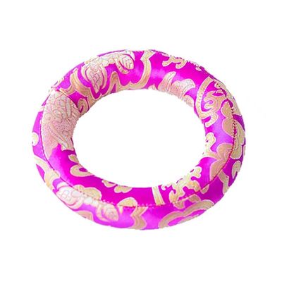 GREALY Singing Bowl Cushion Silk Brocade Ring Cushion PillowUsed for Crystal/Tibetan Singing Bowls Singing Bowls Cushion,O-RingBuddhist Sound Bowl Pad (Color : Purple-B, Size : 9 inch 1 pc)