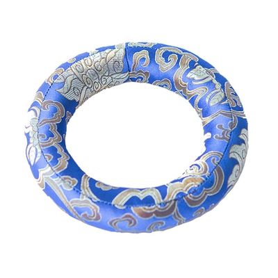 GREALY Singing Bowl Cushion Silk Brocade Ring Cushion PillowUsed for Crystal/Tibetan Singing Bowls Singing Bowls Cushion,O-RingBuddhist Sound Bowl Pad (Color : Indigo-A, Size : 8-14'' 7 Pieces)